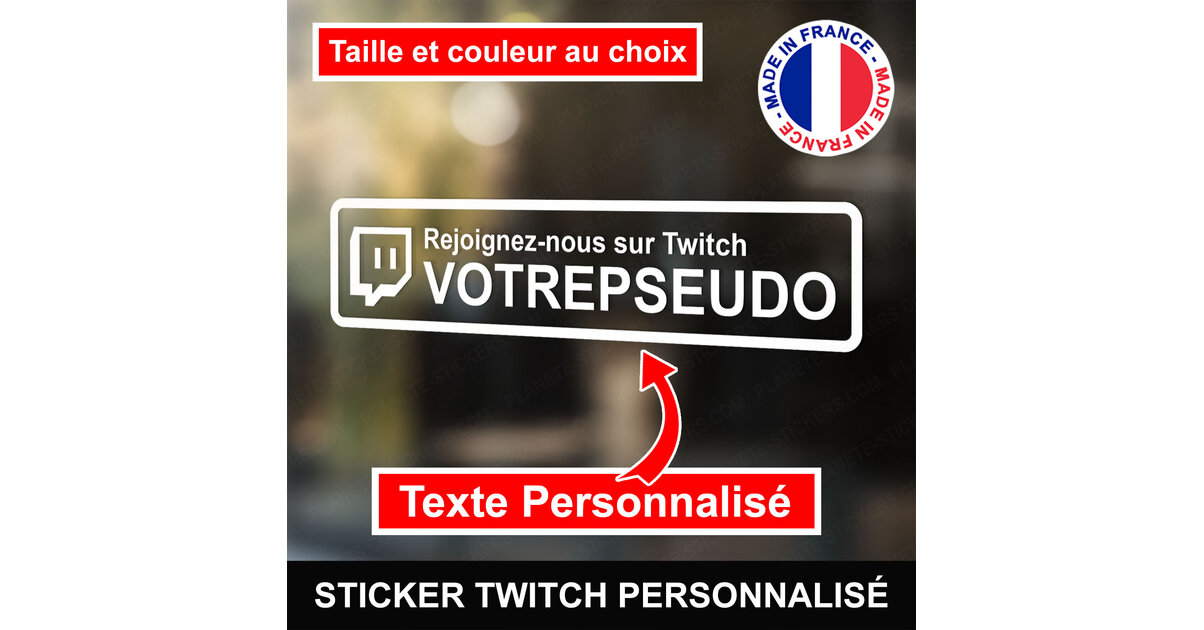 Autocollant Sticker Du Logo TWITCH – Plusieurs Tailles, Personnalisable, Fabrication Française, Super Prix